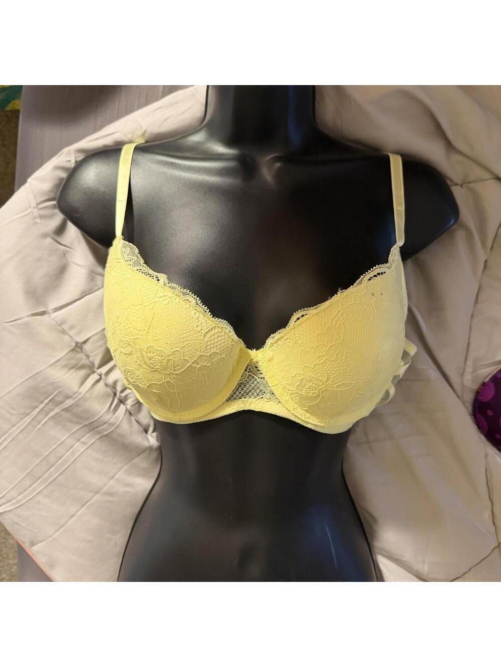 Kiss & Tell Intimates Yellow Lace Bra 34C